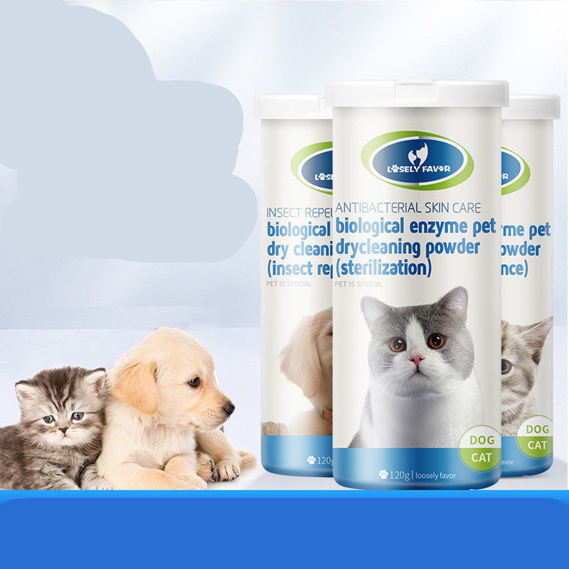 Dog dry cleaning powder