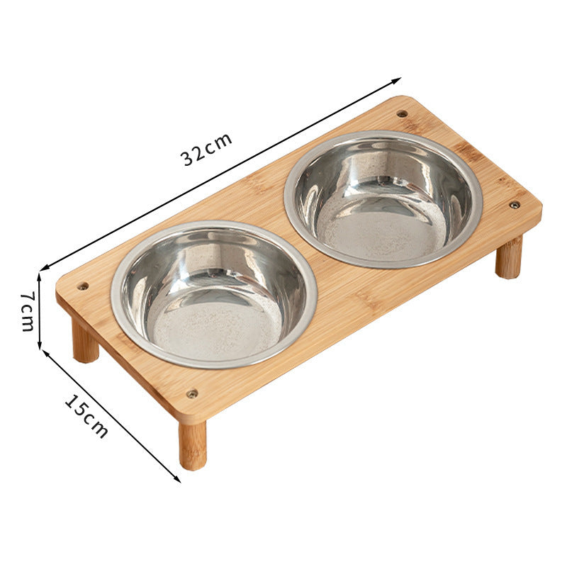 Anti-tumble Large Stainless Steel Bamboo bowl