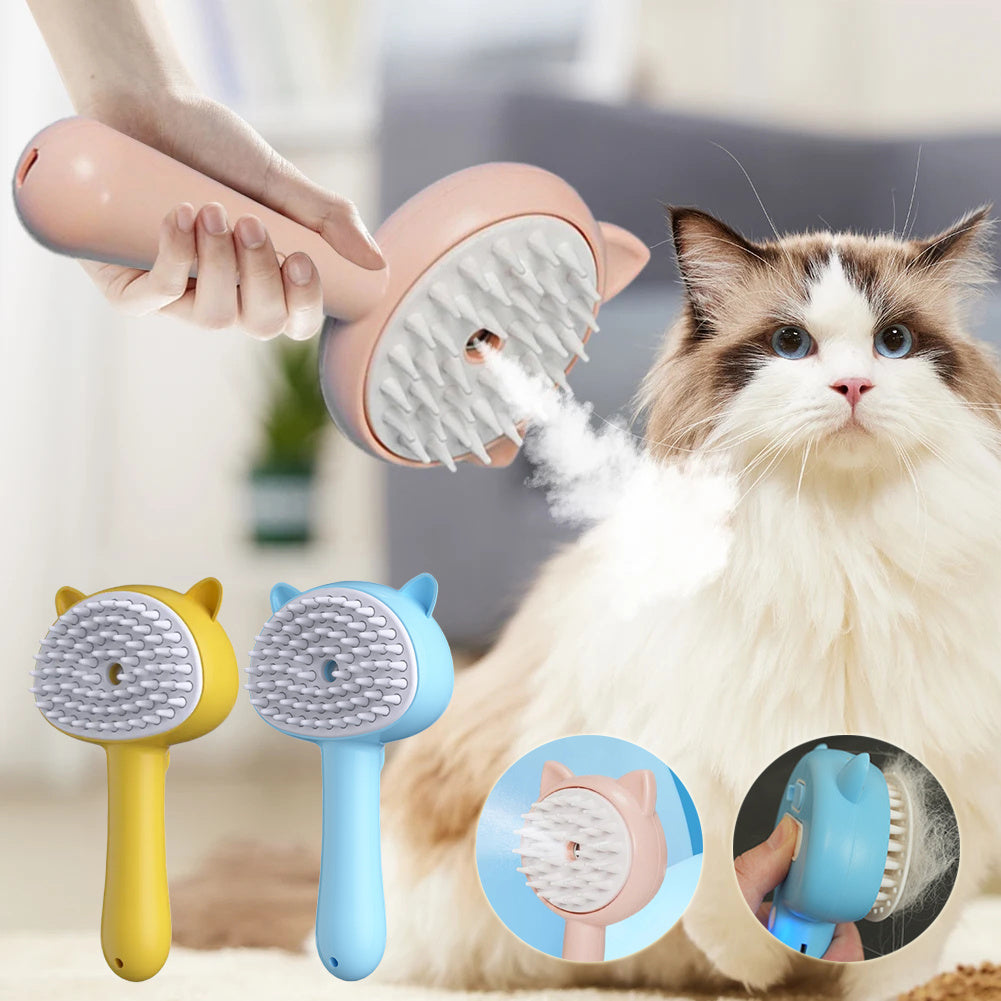 Pet Grooming Hair Remover Brush with Steam Technology